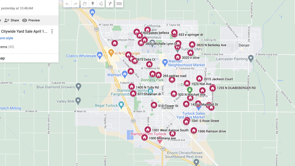 Ripon City Wide Yard Sale Map